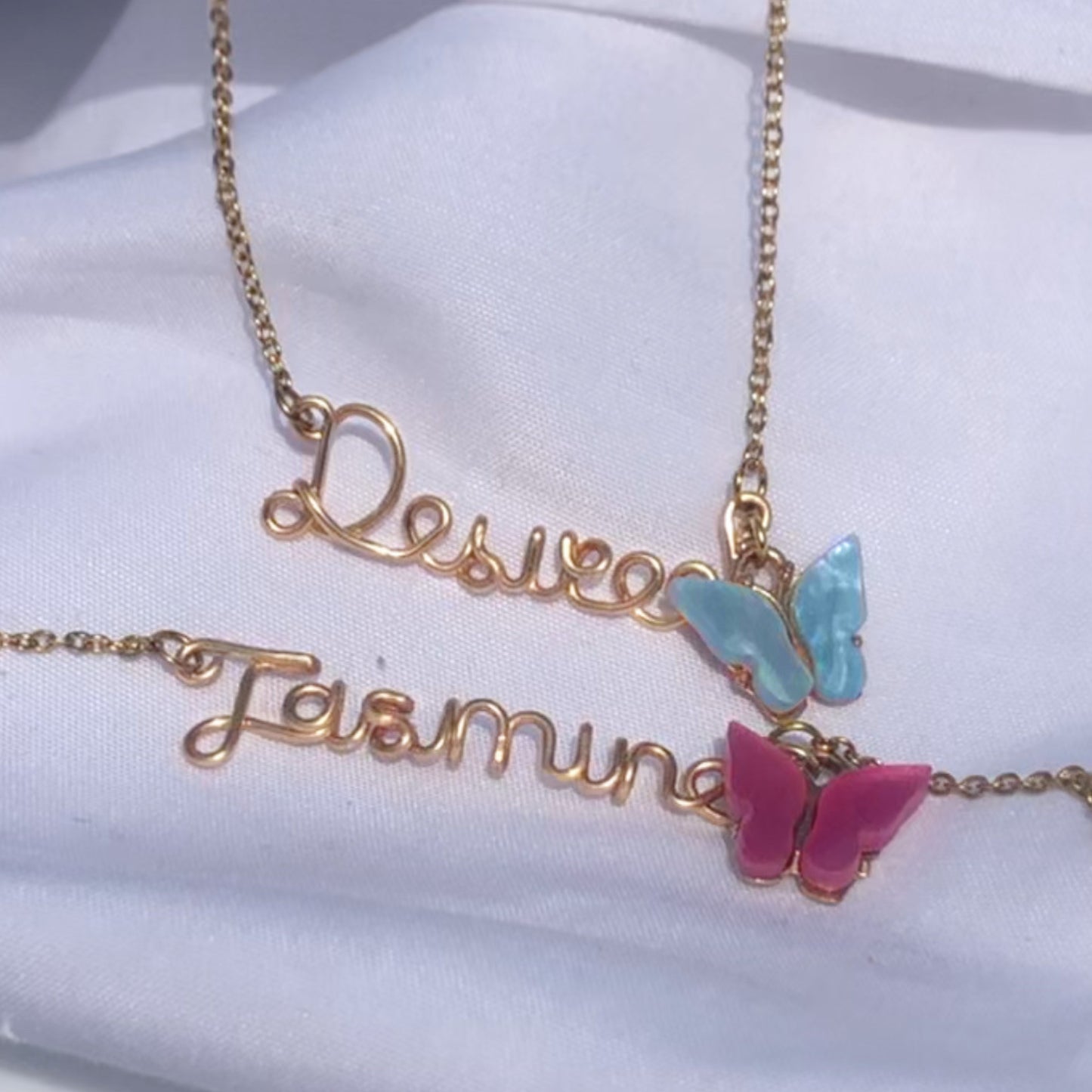 scripted butterfly name necklace ʚɞ