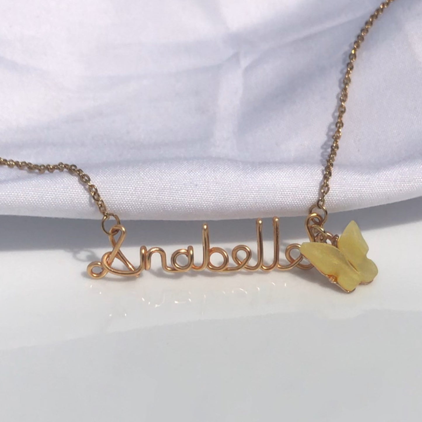 scripted butterfly name necklace ʚɞ