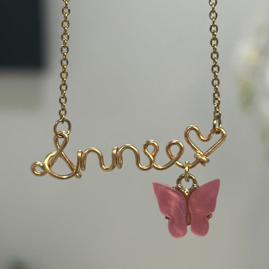 scripted butterfly name necklace ʚɞ