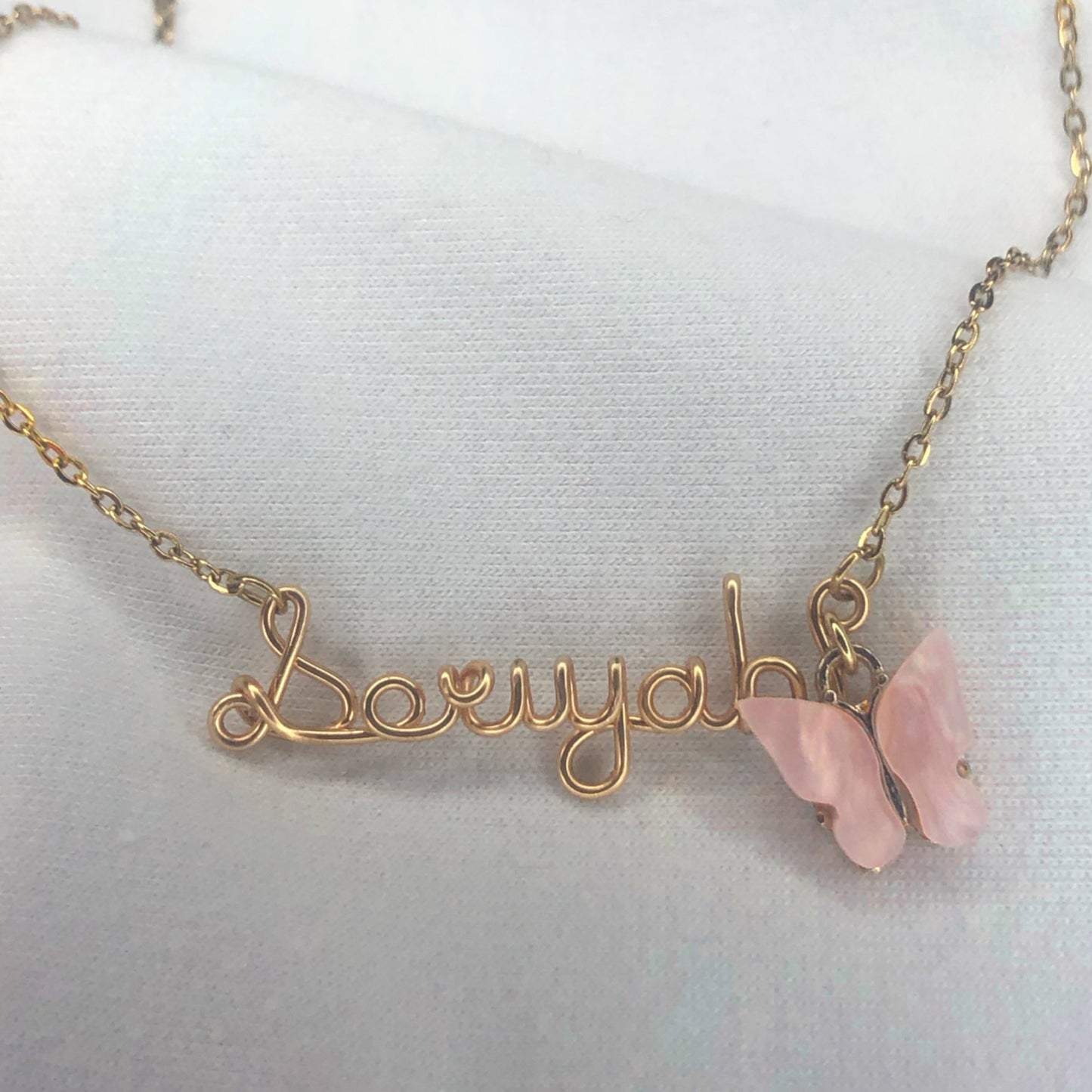 scripted butterfly name necklace ʚɞ